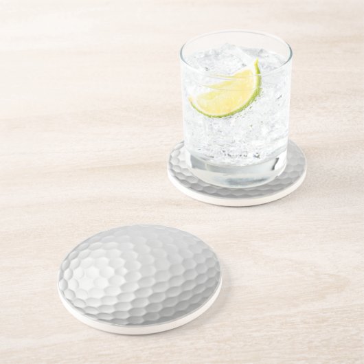 Dessous De Verre En Grès Texture de balle de golf blanche et alvéolée (Côté)