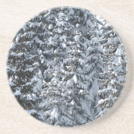 Dessous De Verre En Grès Texture de l'arbre à neige (Devant)