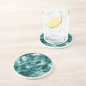 Dessous De Verre En Grès Texture de marbre vert foncé (Côté)