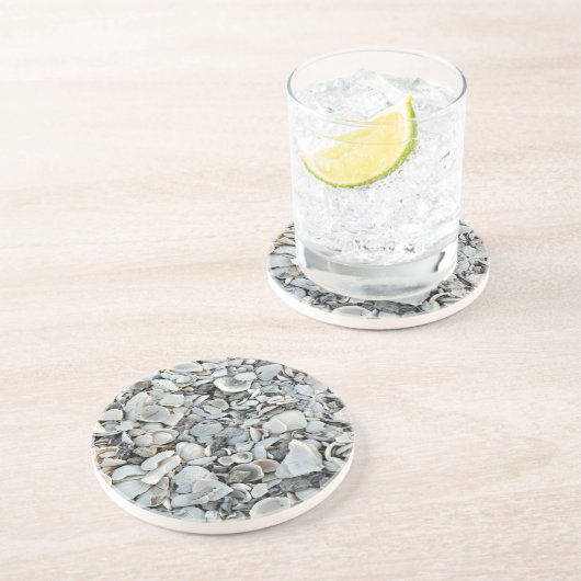 Dessous De Verre En Grès Texture de rivage de coquillages (Côté)