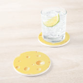 Dessous De Verre En Grès Texture jaune de fromage suisse (Côté)