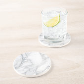 Dessous De Verre En Grès texture Marbre blanc (Côté)