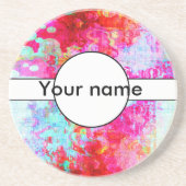 Dessous De Verre En Grès Texture rouge rose (Devant)