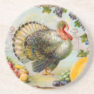 Dessous De Verre En Grès Thanksgiving vintage Turquie
