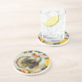 Dessous De Verre En Grès Thanksgiving vintage Turquie (Côté)