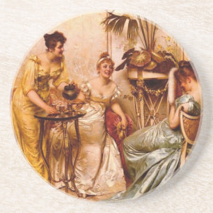 Dessous De Verre En Grès Thé de l'après-midi victorien élégant vintage 