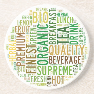 Dessous De Verre En Grès Thé petit-déjeuner textuel