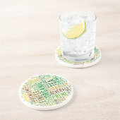 Dessous De Verre En Grès Thé petit-déjeuner textuel (Côté)