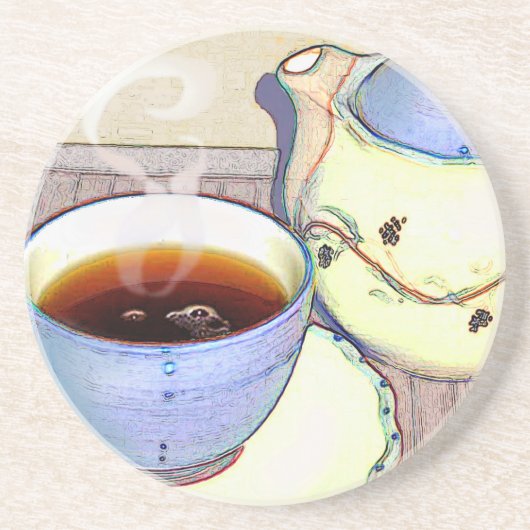 Dessous De Verre En Grès Thé pour un (Devant)