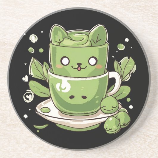 Dessous De Verre En Grès thé vert matcha (Devant)