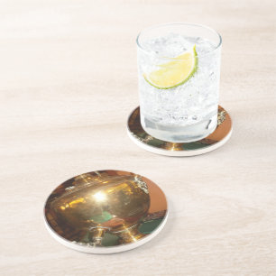 Dessous De Verre En Grès Théière dorée vintage - Art mural & Impression