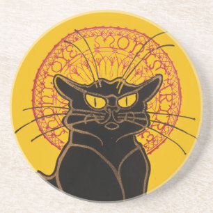 Dessous De Verre En Grès Theophile Steinlen - Le Chat Noir Vintage