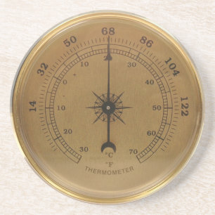 Dessous De Verre En Grès Thermomètre de Steampunk