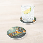 Dessous De Verre En Grès Tiger in the Jungle  (Côté)