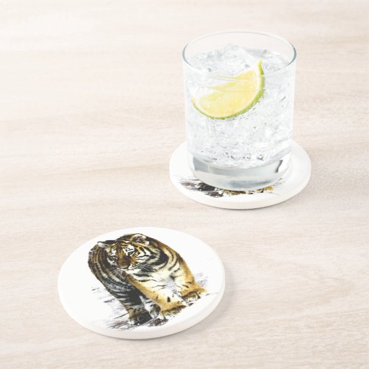 Dessous De Verre En Grès Tigre (Côté)