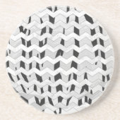Dessous De Verre En Grès Tigre Cheveron noir et blanc (Devant)