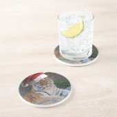 Dessous De Verre En Grès Tigre du Bengale de Noël (Côté)