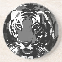 Tigre noir blanc Pop Art