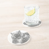 Dessous De Verre En Grès Tigre noir et blanc (Côté)