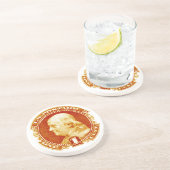 Dessous De Verre En Grès Timbre 1869 de Benjamin Franklin (Côté)