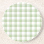 Dessous De Verre En Grès Tiny Sage and White Gingham (Devant)