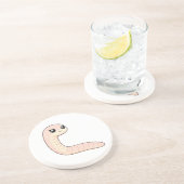 Dessous De Verre En Grès Tire-bouchon Ver à Soie Mignon (Côté)
