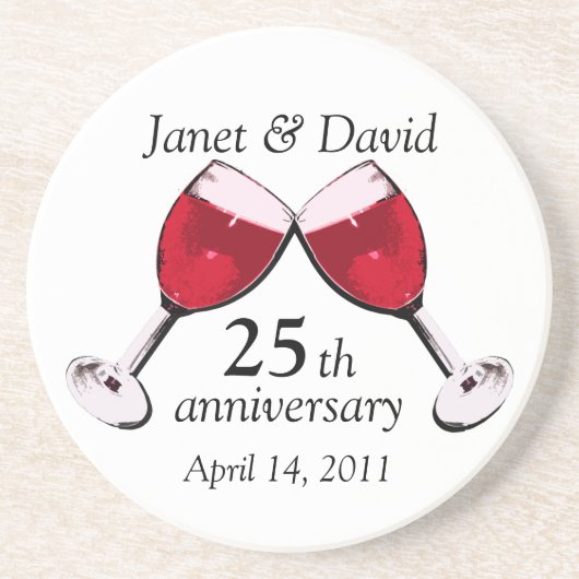 Dessous De Verre En Grès Toast to Love/ Vin rouge (Devant)