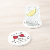 Dessous De Verre En Grès Toast to Love/ Vin rouge (Côté)