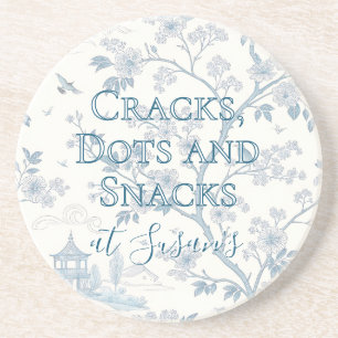 Dessous De Verre En Grès Toile Bleue Mahjong Personnalisé sur Mesure