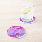 Dessous De Verre En Grès Toile rose de chevaux (Côté)