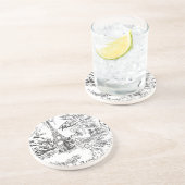 Dessous De Verre En Grès Toile Tour Eiffel (Côté)