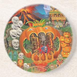 DESSOUS DE VERRE EN GRÈS TOMBES BIZARRES DE TIKI