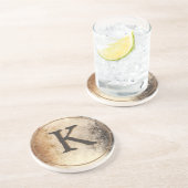 Dessous De Verre En Grès Ton Brown Abstrait (Côté)