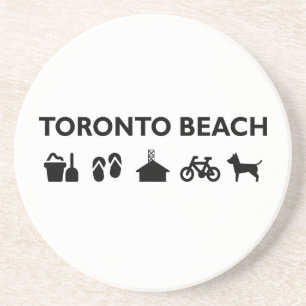 Dessous De Verre En Grès Toronto Beach Icons Monotone Black