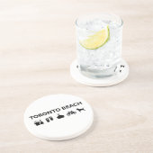 Dessous De Verre En Grès Toronto Beach Icons Monotone Black (Côté)