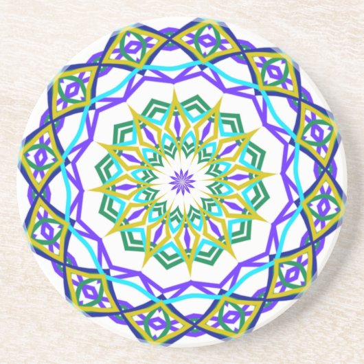 Dessous De Verre En Grès Torsion verte abstraite de fleur (Devant)