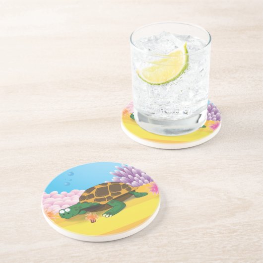 Dessous De Verre En Grès Tortue (Côté)
