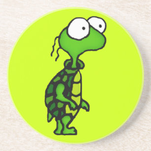 Dessous De Verre En Grès Tortue de bande dessinée