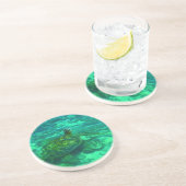 Dessous De Verre En Grès Tortue de mer hawaïenne de Honu (Côté)