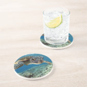 Dessous De Verre En Grès Tortue de mer verte hawaïenne (Côté)