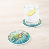 Dessous De Verre En Grès Tortue peinte (Côté)