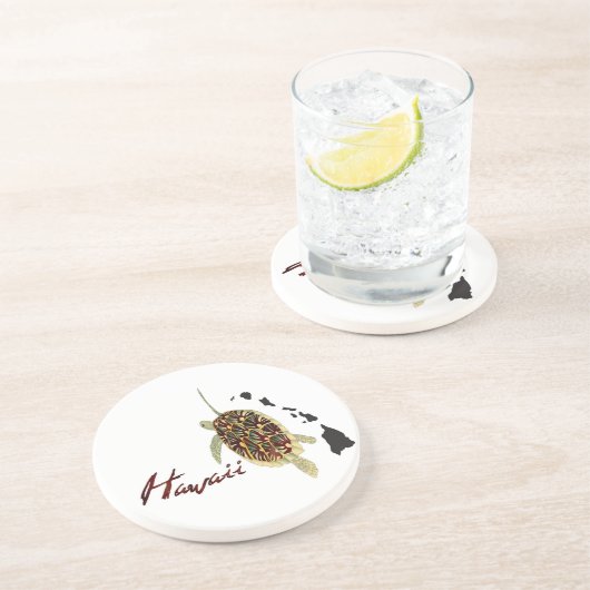 Dessous De Verre En Grès Tortue verte d'Hawaii (Côté)