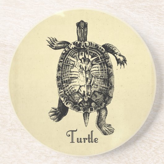 Dessous De Verre En Grès TORTUE vintage (Devant)
