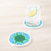 Dessous De Verre En Grès Tortues marines, recyclage (Côté)