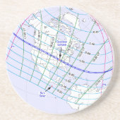 Dessous De Verre En Grès Total Solaire Eclipse 2017 Global Path (Devant)