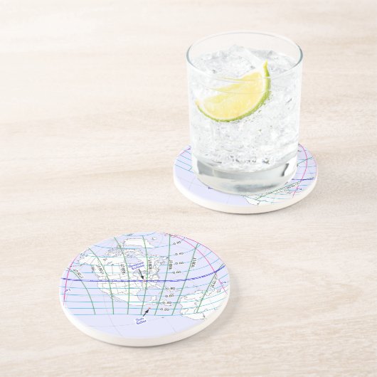 Dessous De Verre En Grès Total Solaire Eclipse 2017 Global Path (Côté)