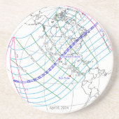 Dessous De Verre En Grès Total Solaire Eclipse 2024 Global Path (Devant)