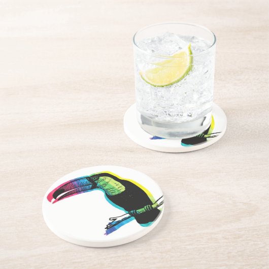 Dessous De Verre En Grès Toucan d'arc-en-ciel (Côté)