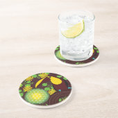 Dessous De Verre En Grès Toucan Fleur de Vie Tropical (Côté)