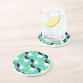 Dessous De Verre En Grès Toucans sur Turquoise (Côté)